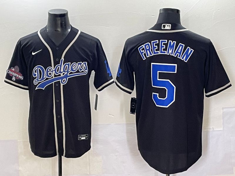 Men 2025 Los Angeles Dodgers #5 Freeman Black Fashion Nike MLB Jersey style 70411->los angeles dodgers->MLB Jersey